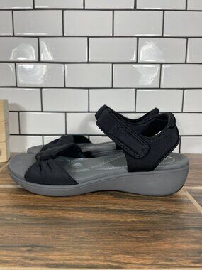 Clarks Breeze Rae Sara Shoes Womens Size 9 Black Cloudsteppers Strappy Sandals